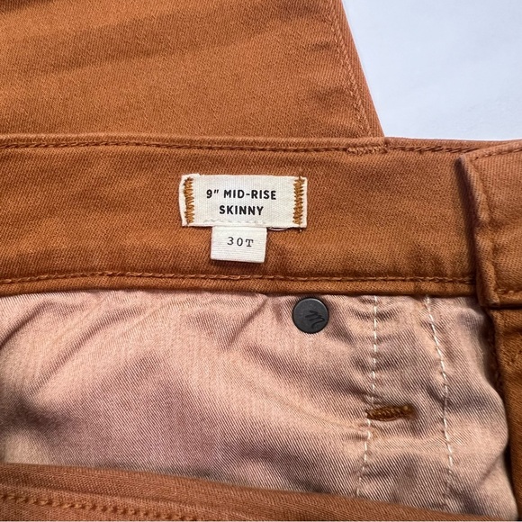 Madewell 9" Mid-Rise Skinny Jeans Button-Front Edition - burnt sienna, size 30T - Picture 6 of 15